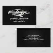 Carte De Visite Motif de fibre de carbone métallique | Logo de la (Devant / Derrière)