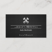 Carte De Visite Motif de fibre de carbone métallique | Pointes aut (Devant)