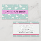 Carte De Visite Motif De Flamants roses, Animaux De Compagnie, Bou (Devant / Derrière)