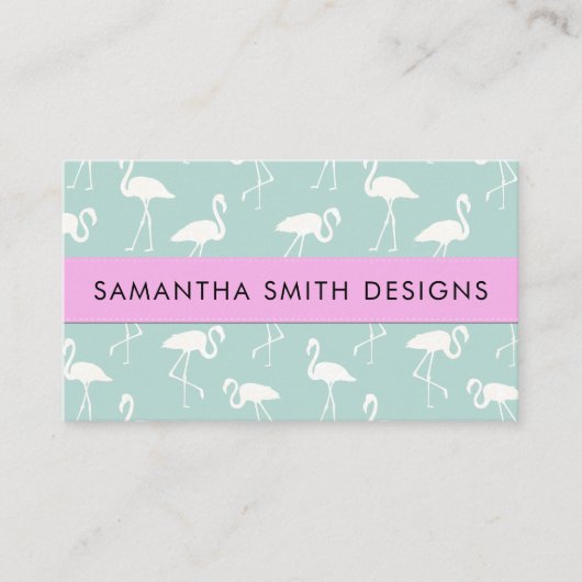 Carte De Visite Motif De Flamants roses, Animaux De Compagnie, Bou (Devant)