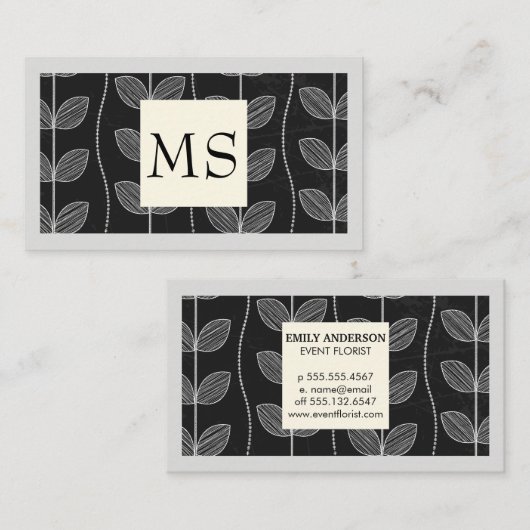 Carte De Visite Motif de fleur de calque illustratif (Devant / Derrière)