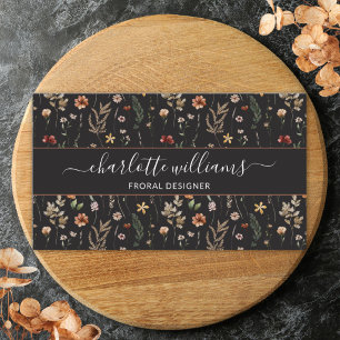Carte De Visite Motif de fleur sauvage florale jolie aquarelle