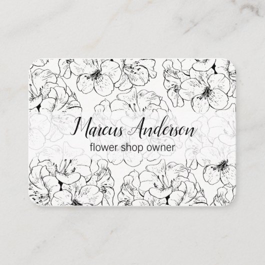Carte De Visite Motif de fleurs (Devant)