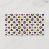 Carte De Visite Motif de fleurs bleu profond (Dos)