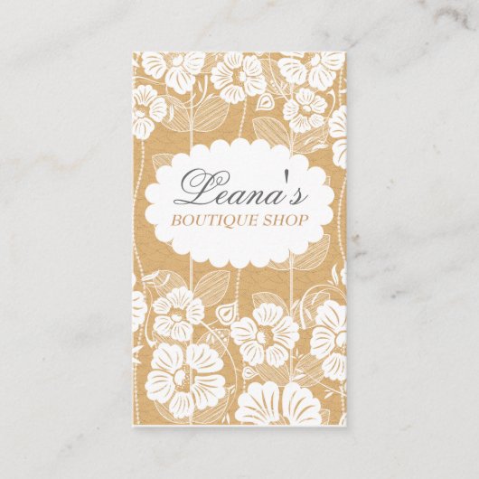 Carte De Visite Motif de fleurs | Chalk Doodle (Devant)
