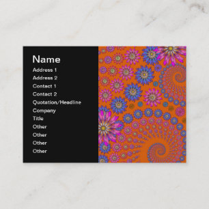 Carte De Visite Motif de fleurs colorées sur orange