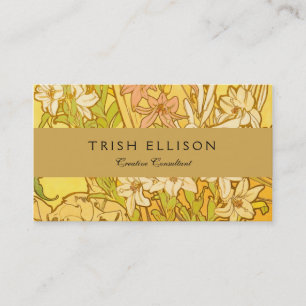 Carte De Visite Motif de fleurs de lys d'Alphonse Mucha : Art nouv