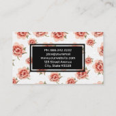 Carte De Visite Motif de fleurs roses (Dos)