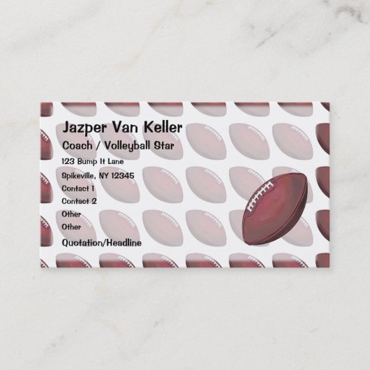 Carte De Visite Motif de football (Devant)