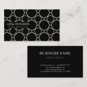 Carte De Visite Motif de formes géométriques blanches (Devant / Derrière)