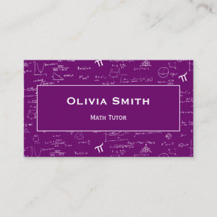 Carte De Visite Motif de formule de professeur de mathématiques vi