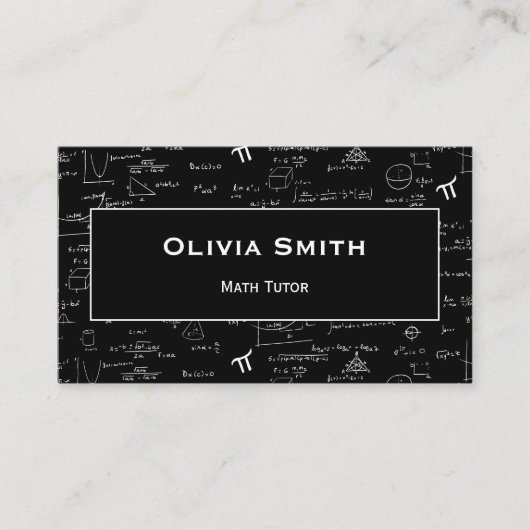 Carte De Visite Motif de formule enseignant de tuteur en mathémati (Devant)