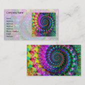 Carte De Visite Motif de fractale d'arc-en-ciel de hippie (Devant / Derrière)