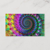 Carte De Visite Motif de fractale d'arc-en-ciel de hippie (Dos)