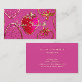 Carte De Visite Motif de fraises de luxe (Devant / Derrière)