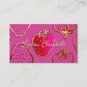 Carte De Visite Motif de fraises de luxe