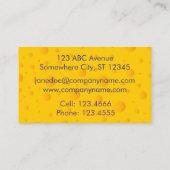 Carte de visite Motif de fromage suisse Cheezy Tex (Dos)