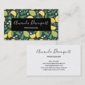 Carte De Visite Motif de Fruits de citron jaune et de citron vert (Devant / Derrière)