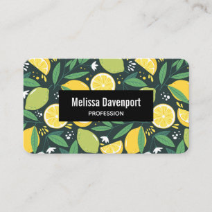 Carte De Visite Motif de Fruits de citron jaune et de citron vert