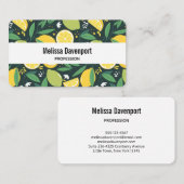 Carte De Visite Motif de Fruits de citron jaune et de citron vert (Devant / Derrière)
