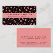 Carte De Visite Motif de garde d'enfants | Noir et rose (Devant / Derrière)