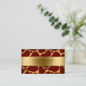 Carte De Visite Motif de girafe abstraite or et rouge (Debout devant)