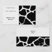 Carte De Visite Motif de girafe noir et blanc (Devant / Derrière)