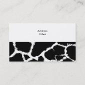 Carte De Visite Motif de girafe noir et blanc (Dos)