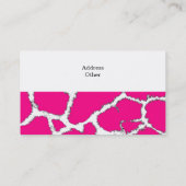 Carte De Visite Motif de girafe rose et blanche (Dos)