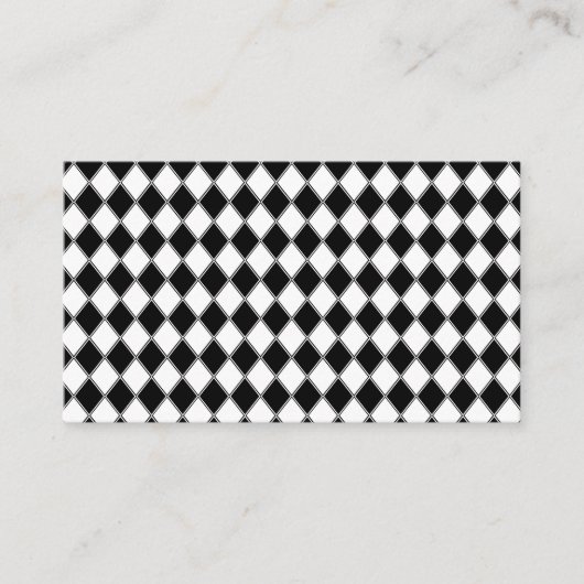 Carte De Visite Motif de Jacquard Diamant noir et blanc (Devant)
