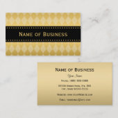 Carte De Visite Motif de Jacquard noir et or de luxe (Devant / Derrière)