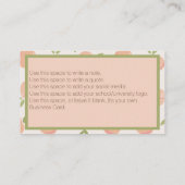 Carte De Visite Motif de la pêche de l'aquarelle enseignant (Dos)