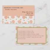 Carte De Visite Motif de la pêche de l'aquarelle enseignant (Devant / Derrière)