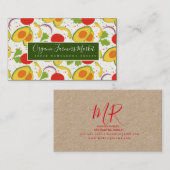 Carte De Visite Motif de la salade de tomate Avocado (Devant / Derrière)