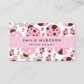 Carte De Visite Motif De Ladybugs, Mignons Ladybugs, Pink Ladybugs (Devant)