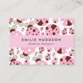 Carte De Visite Motif De Ladybugs, Mignons Ladybugs, Pink Ladybugs (Devant)