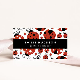 Carte De Visite Motif De Ladybugs, Mignons Ladybugs, Red Ladybugs