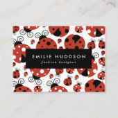 Carte De Visite Motif De Ladybugs, Mignons Ladybugs, Red Ladybugs (Devant)