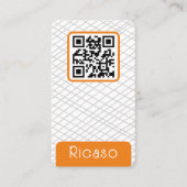 Carte De Visite Motif de ligne de code QR personnalisé (Devant)