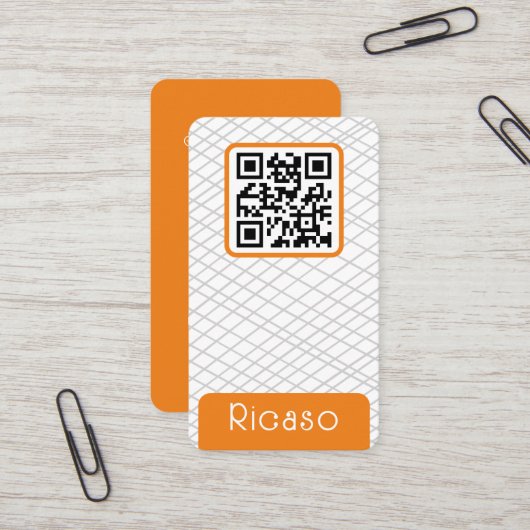 Carte De Visite Motif de ligne de code QR personnalisé (Devant/Arrière en situation)