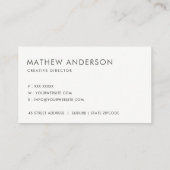 CARTE DE VISITE MOTIF DE LIGNE EN LIGNE BLANCHE MODERNE (Dos)