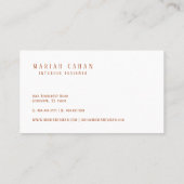 Carte De Visite Motif de ligne géométrique minimal de la Regal (Dos)