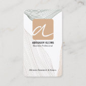 Carte De Visite Motif de ligne ondulée | Écriture monogramme | Élé (Devant)