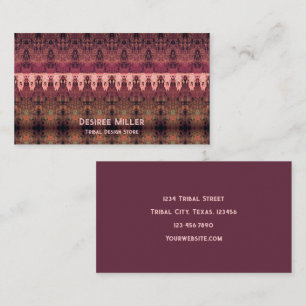 Carte De Visite Motif de l'Ouest tribal Brown Pink Bull Cow Crâne