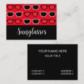 Carte De Visite Motif de lunettes de soleil rouge noir (Devant / Derrière)