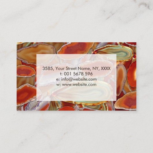Carte De Visite Motif de luxe Fire Geodes (Dos)