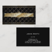 Carte de visite Motif de luxe Gold Striped Diamond (Devant / Derrière)