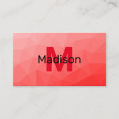 Carte De Visite Motif de maille géométrique à dégradé rouge Monogr (Devant)