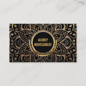Carte De Visite Motif de mandala de fleur de l'instructeur | de (Devant)