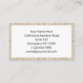 Carte De Visite Motif de mandala d'ornement kaki et blanc (Dos)